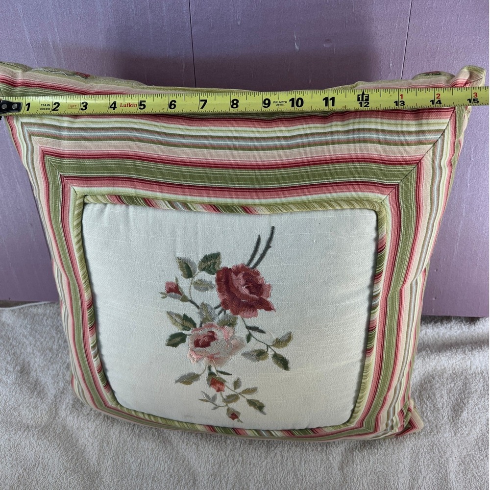 Vintage Romantic Floral‎ Pillow Set Embroidered Cottagecore French Country Decor - Picture 16 of 16